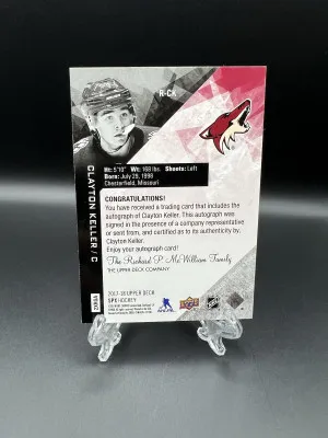 Clayton Keller 2017-18 SPx Rookie Auto /99 back