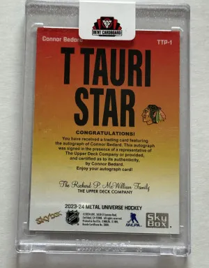 Skybox Metal Universe  T TAURI STAR Connor Bedard Auto back