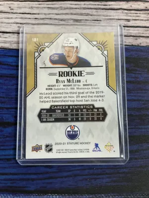 2021 2020-21 Upper Deck Stature Hockey Ryan McLeod #181 Holofoil 32/45 back