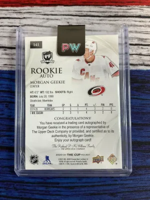 2021 2020-21 Upper Deck The Cup Morgan Geekie #141 Autograph 29/36 back