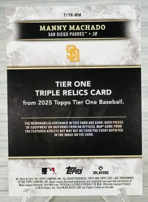 2025 Topps Tier One -  Manny Machado #T1TR-MM /149 Game Used San Diego Padres back