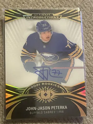 2021-22 Upper Deck Ultimate Rookie Black Introduction Auto /10 JJ Peterka front
