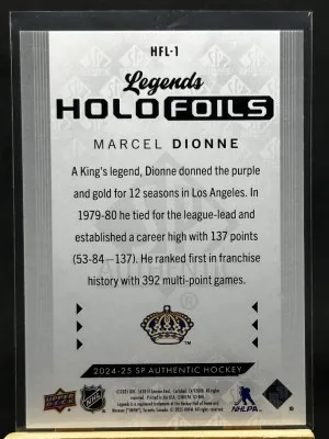 Marcel Dionne 2024-25 Upper Deck SP Authentic Legends Holofoils #HFL-1 back