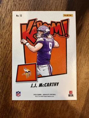 2024 Absolute JJ McCarthy #13 Kaboom! Horizontal back