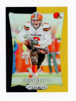 2024 Panini Prizm Deca JOHNNY MANZIEL Rare GOLD PRIZM #5/5 Cleveland Browns #73 front