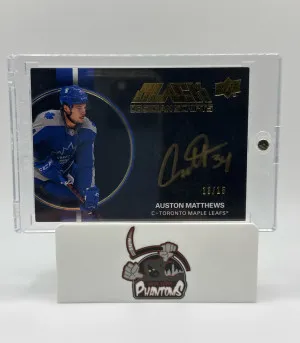 2021-22 Upper Deck Black Auston Matthews Obsidian Scripts Auto /15 front