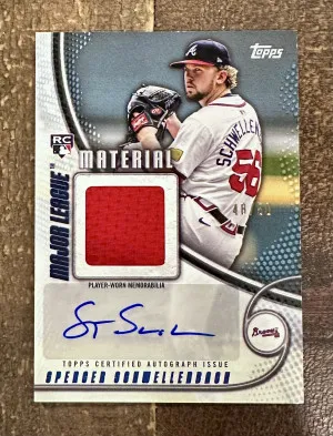 2025 Topps Series 2 Major League Material 48/50 Spencer Schwellenbach Patch Auto RC front