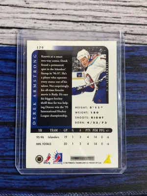 1997 Pinnacle Be A Player Derek Armstrong #179 back
