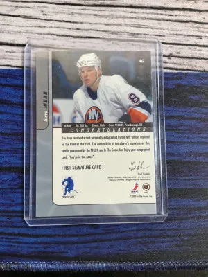 2000-01 In The Game Signature Series Steve Webb #46 Autograph back