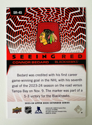 2024 2023-24 Upper Deck Seeing Red Connor Bedard Parallel/Variety Insert back