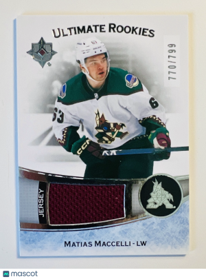 2022-23 Upper Deck Ultimate Collection Matias Maccelli Rookie /799 Jersey Patch front