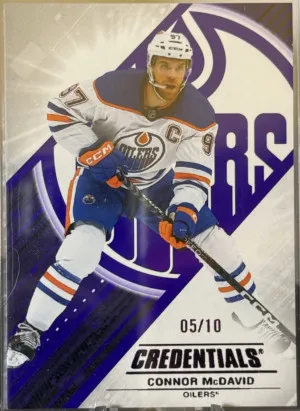 2024-25 Credentials Hockey Connor McDavid /10 Purple front