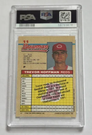 1992 Bowman Trevor Hoffman RC - PSA 9 back