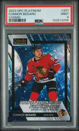 2023 Upper Deck O-Pee-Chee Platinum Connor Bedard Cosmic front