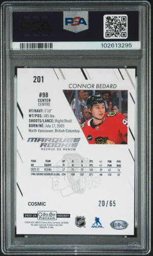 2023 Upper Deck O-Pee-Chee Platinum Connor Bedard Cosmic back