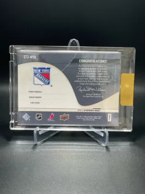 2010-11 SP Authentic Lundqvist/Gaborik/Drury Sign Of The Times 3 13/25 back