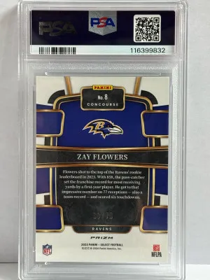 2023 Select Zay Flowers /70 RC Dragon Scale - PSA 10 GM MT back
