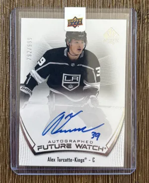 2021-22 UD Sp Authentic Future Watch Auto  792/999 #165 Alex Turcotte front