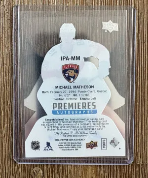 2016-17 UD Ice Premieres Autographs 249/299 #IPAMM Michael Matheson back