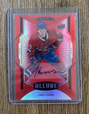 2020-21 UD Allure Rookie Red Rainbow Auto #112 Jake Evans front