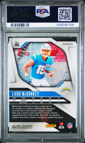 2024 Panini Prizm Ladd Mcconkey Disco Prizm Rookie PSA 10 back