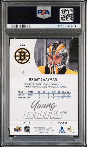 2021-2022 Upper Deck Jeremy Swayman back