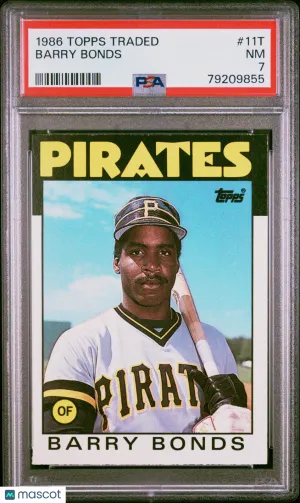 1986 Topps Traded Barry Bonds #11T PSA 7 front