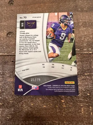 2022 Chronicles Spectra Draft Picks Adam Thielen #70 Green Scope /49 back