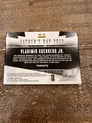 2019 Father’s Day Spirit Of The Game Vladimir Guerrero Jr. Game Worn Patch /25 back
