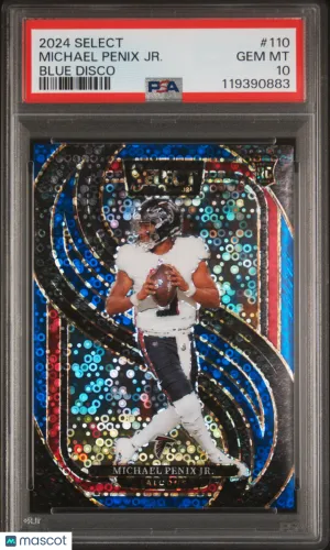 2024 Panini Select Michael Penix JR. #110 Blue Disco PSA 10 POP 2 25/25 front