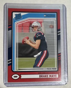2024 Panini Donruss Football Red Press Proof Drake Maye front