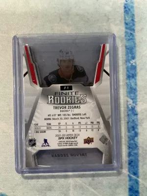 2022 2021-22 Upper Deck SPx Finite Rookies Trevor Zegras #F-1 Rookie 54/75 back