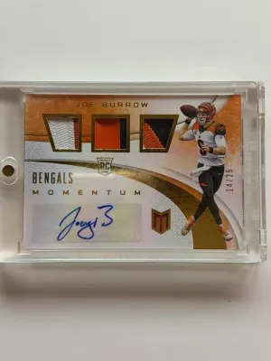 2020 Chronicles Momentum Joe Burrow RPA /25 front