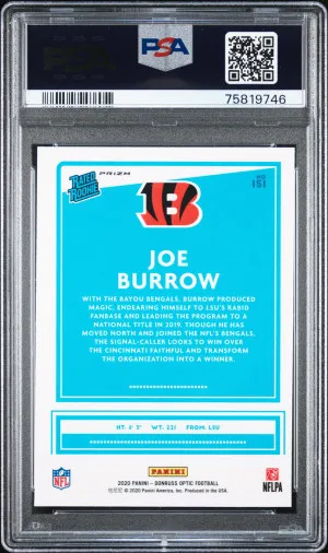 2020 Panini Donruss Optic Joe Burrow Holo back