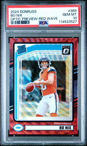 2024 Panini Donruss Bo Nix Optic Preview-Red Wave front