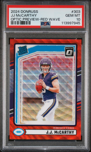 2024 Panini Donruss Jj Mccarthy Optic Preview-Red Wave front