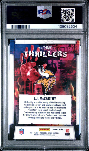 2024 Panini Rookies & Stars Thrillers Jj Mccarthy Thrillers-Longevity back