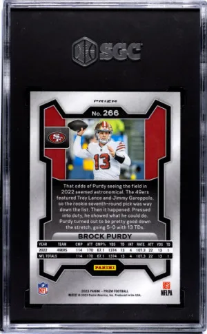 2023 Panini Prizm Brock Purdy SGC 10 back