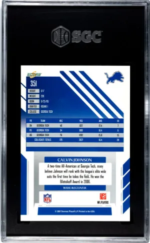 2007 Score Calvin Johnson SGC 10 back