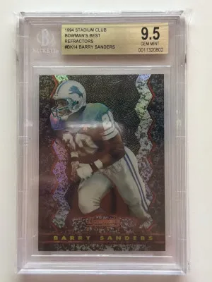 1994 Stadium Club Barry Sanders Bowman’s Best Refractor front