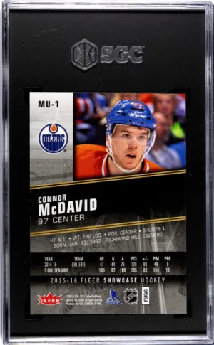 2015-16 Fleer Showcase Connor Mcdavid SGC 9.5 back
