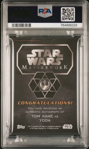 2016 Topps Star Wars Masterwork Autograph Tom Kane Masterwork Autograph back