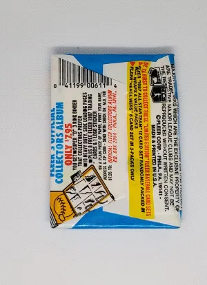1987 Fleer Vintage Pack of Baseball Cards back