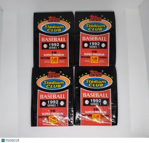 1992 Topps Stadium Club Vintage Baseball Series 1 Packs (4) front
