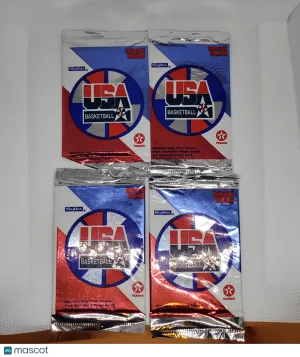 1996 Texaco Skybox Team USA Pack of Basketball Cards (4) front