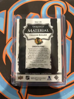 Connor Bedard Exquisite Materials (Game Used Feather Patch) /49 back