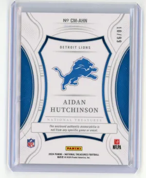2024 National Treasures #CM-AHN Aidan Hutchinson Century Materials 10/99 back