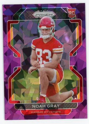 2021 Panini Prizm #418 Noah Gray Rookie Prizms Purple Ice 55/225 front