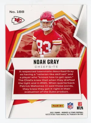 2021 Rookies and Stars #188 Noah Gray Longevity Rookie 11/80 back
