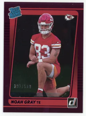 2021 Donruss #309 Noah Gray Rated Rookie Season Stat Line 392/500 front